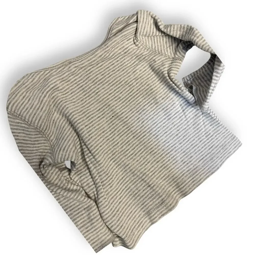 Carter's Graphic Print T-Shirt Unisex Baby 6 Months Gray Striped Sneaky Cute Top